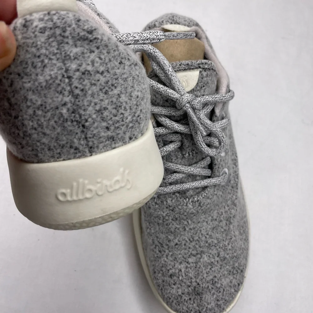 Allbirds wool runners Light dapple grey cream sole womens Tennis Shoe Sz 7. - Picture 9 of 11
